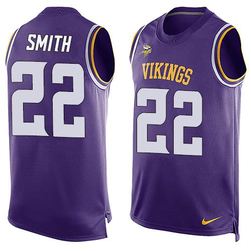  Vikings #22 Harrison Smith Purple Team Color Men's Stitched NFL Limited Tank Top Jersey